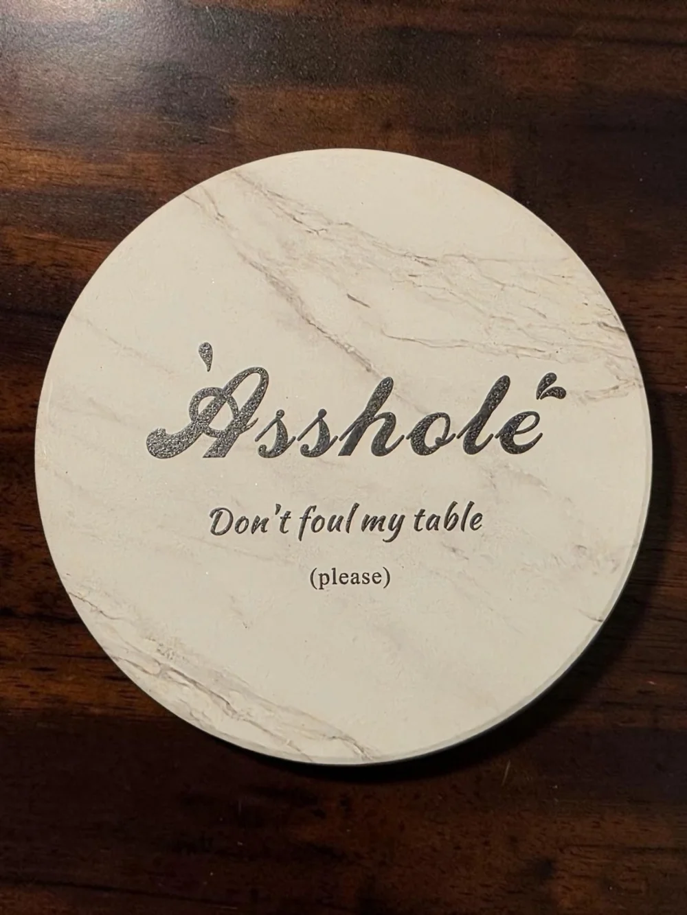Sassy Marble Coaster Set with Black Metal Holder